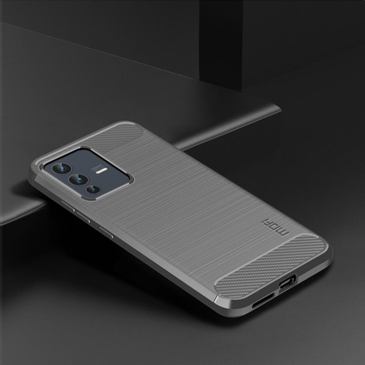 For vivo V23 5G/S12 MOFI Gentleness Series Brushed Texture Carbon Fiber Soft TPU Phone Case(Gray) - vivo Cases by MOFI | Online Shopping South Africa | PMC TechLife | Buy Now Pay Later Mobicred