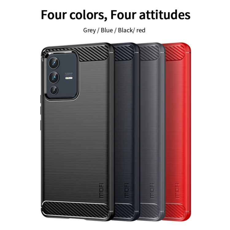 For vivo V23 5G/S12 MOFI Gentleness Series Brushed Texture Carbon Fiber Soft TPU Phone Case(Gray) - vivo Cases by MOFI | Online Shopping South Africa | PMC TechLife | Buy Now Pay Later Mobicred