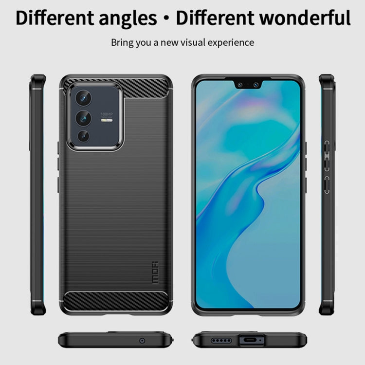 For vivo V23 Pro /S12 Pro MOFI Gentleness Series Brushed Texture Carbon Fiber Soft TPU Phone Case(Black) - vivo Cases by MOFI | Online Shopping South Africa | PMC TechLife