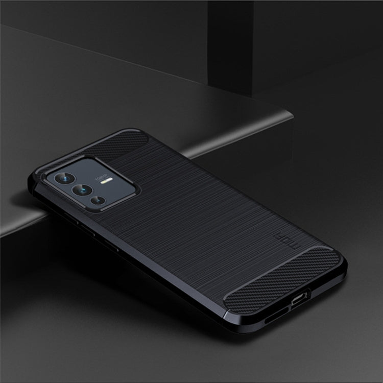 For vivo V23 Pro /S12 Pro MOFI Gentleness Series Brushed Texture Carbon Fiber Soft TPU Phone Case(Blue) - vivo Cases by MOFI | Online Shopping South Africa | PMC TechLife