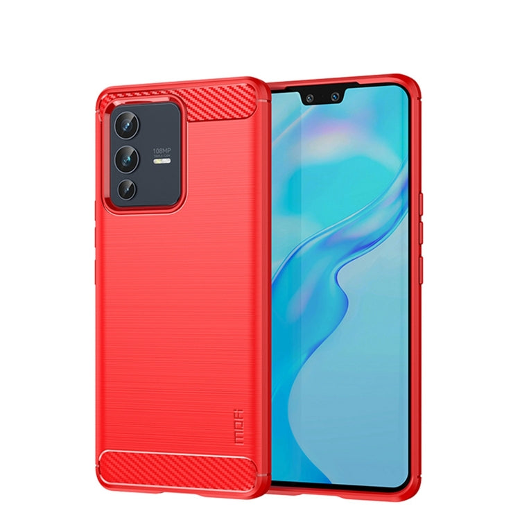 For vivo V23 Pro /S12 Pro MOFI Gentleness Series Brushed Texture Carbon Fiber Soft TPU Phone Case(Red) - vivo Cases by MOFI | Online Shopping South Africa | PMC TechLife