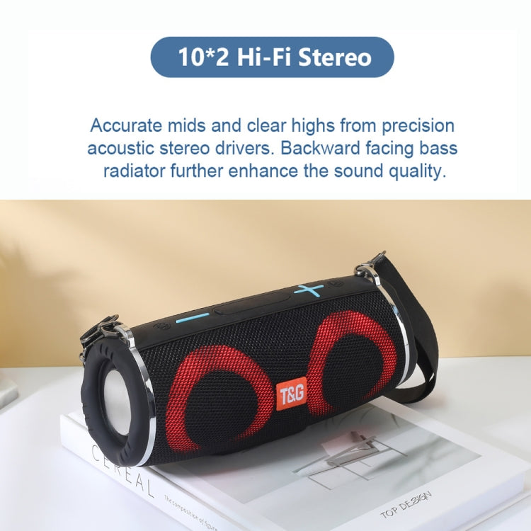 T&G TG642 RGB Light Water-resistant  Portable Bluetooth Speaker Support FM / TF Card(Camouflage)