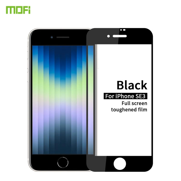 MOFI 9H 2.5D Full Screen Tempered Glass Film For iPhone SE 2022(Black) - Front Protector by MOFI | Online Shopping South Africa | PMC Jewellery | Buy Now Pay Later Mobicred