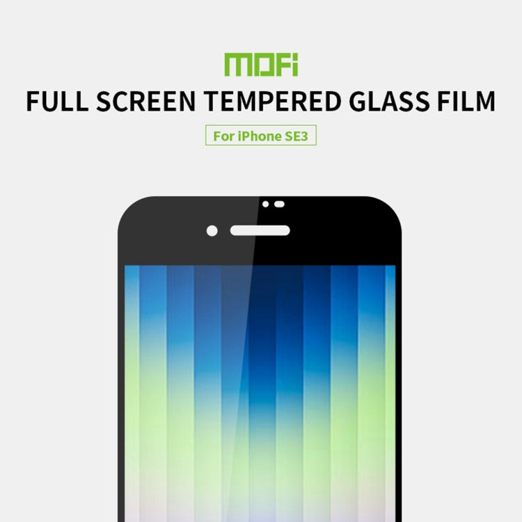 MOFI 9H 2.5D Full Screen Tempered Glass Film For iPhone SE 2022(Black) - Front Protector by MOFI | Online Shopping South Africa | PMC Jewellery | Buy Now Pay Later Mobicred
