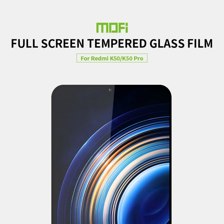 For Xiaomi Redmi K50 / K50 Pro MOFI 9H 2.5D Full Screen Tempered Glass Film(Black) -  by MOFI | Online Shopping South Africa | PMC TechLife | Buy Now Pay Later Mobicred