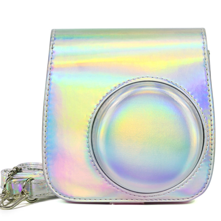 Aurora Oil Paint Full Body Camera PU Leather Case Bag with Strap for FUJIFILM instax mini 9 / mini 8+ / mini 8(Silver) - Leather Bag by PMC TechLife | Online Shopping South Africa | PMC TechLife | Buy Now Pay Later Mobicred