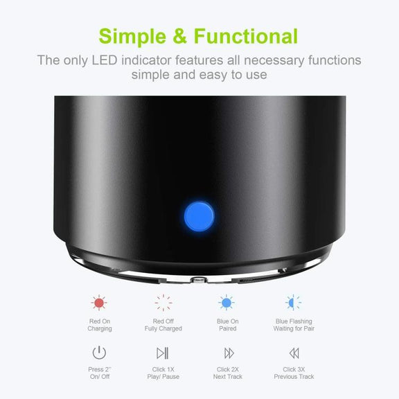 A106Pro IPX7 Water-resistant Mini Portable Bluetooth Metal Speaker(Black)