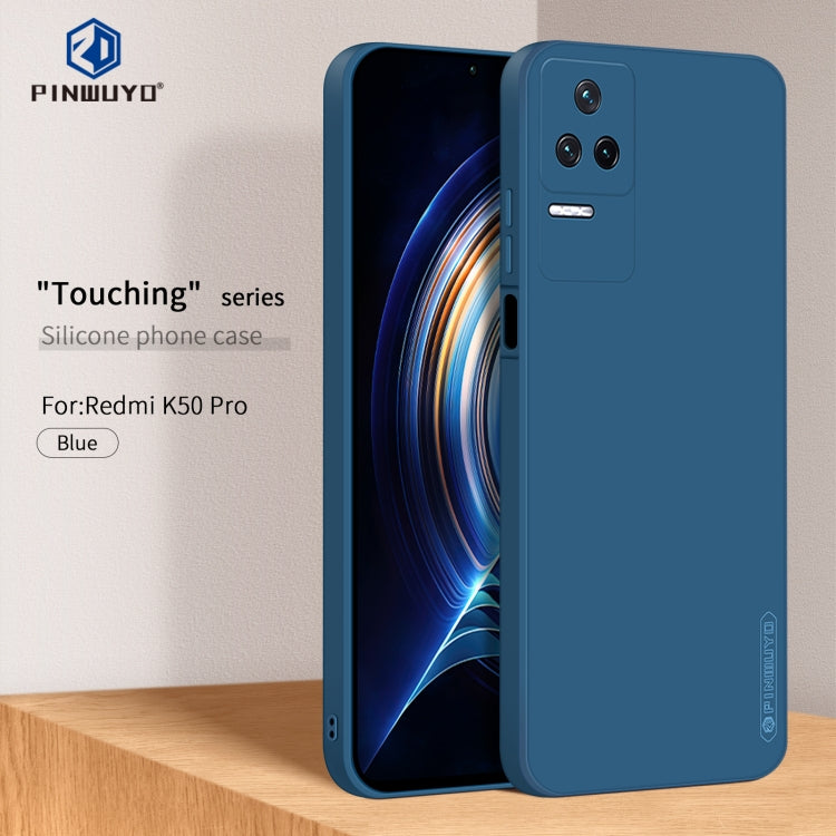 For Xiaomi Redmi K50 / K50 Pro PINWUYO Sense Series Liquid Silicone TPU Phone Case(Blue)