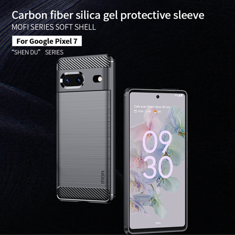 For Google pixel 7 5G MOFI Gentleness Series Brushed Texture Carbon Fiber TPU Phone Case(Blue) - free shipping - PMC TechLife - Order now!