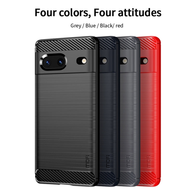 For Google pixel 7 5G MOFI Gentleness Series Brushed Texture Carbon Fiber TPU Phone Case(Blue) - free shipping - PMC TechLife - Order now!