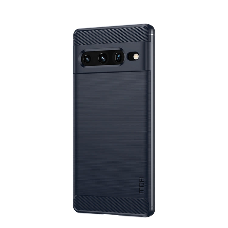 For Google pixel 7 Pro 5G MOFI Gentleness Series Brushed Texture Carbon Fiber TPU Phone Case(Blue) - free shipping - PMC TechLife - Order now!