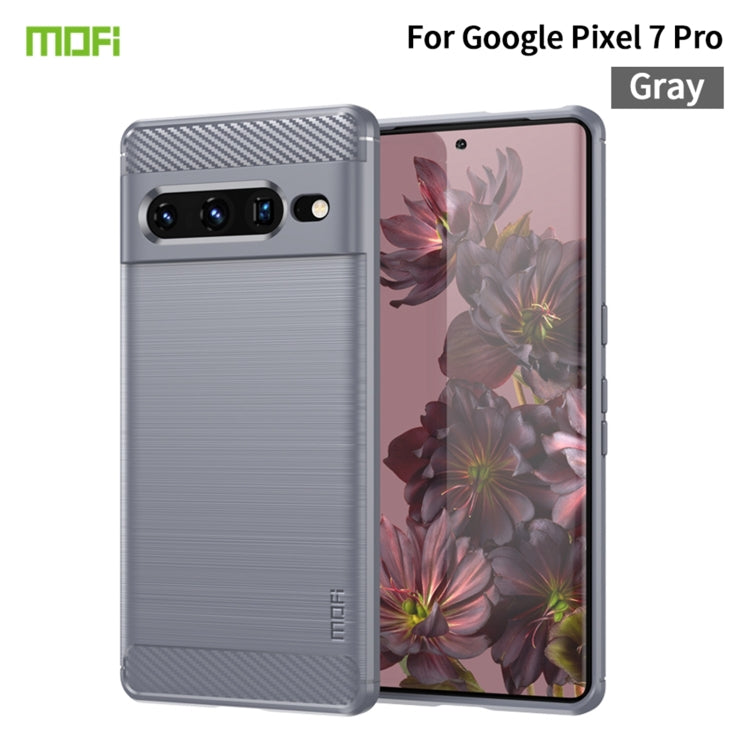 For Google pixel 7 Pro 5G MOFI Gentleness Series Brushed Texture Carbon Fiber TPU Phone Case(Gray) - free shipping - PMC TechLife - Order now!