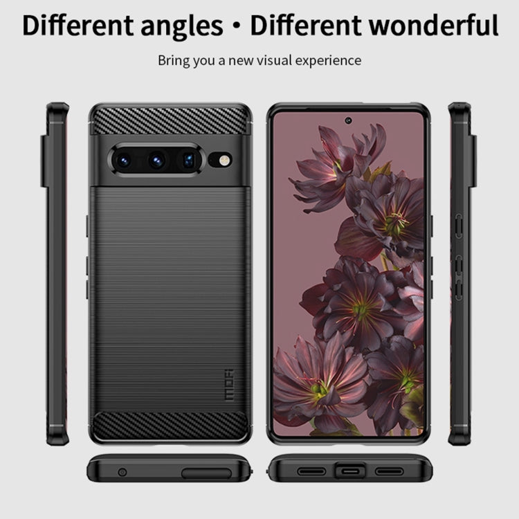 For Google pixel 7 Pro 5G MOFI Gentleness Series Brushed Texture Carbon Fiber TPU Phone Case(Gray) - free shipping - PMC TechLife - Order now!