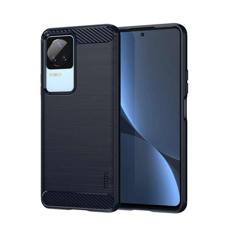 For Xiaomi Redmi K40S MOFI Gentleness Brushed Carbon Fiber Soft TPU Case(Blue) - Xiaomi Cases by MOFI | Online Shopping South Africa | PMC TechLife | Buy Now Pay Later Mobicred