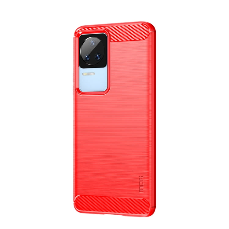 For Xiaomi Redmi K40S MOFI Gentleness Brushed Carbon Fiber Soft TPU Case(Red) - Xiaomi Cases by MOFI | Online Shopping South Africa | PMC TechLife | Buy Now Pay Later Mobicred
