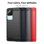 For Xiaomi Redmi K40S MOFI Gentleness Brushed Carbon Fiber Soft TPU Case(Red)