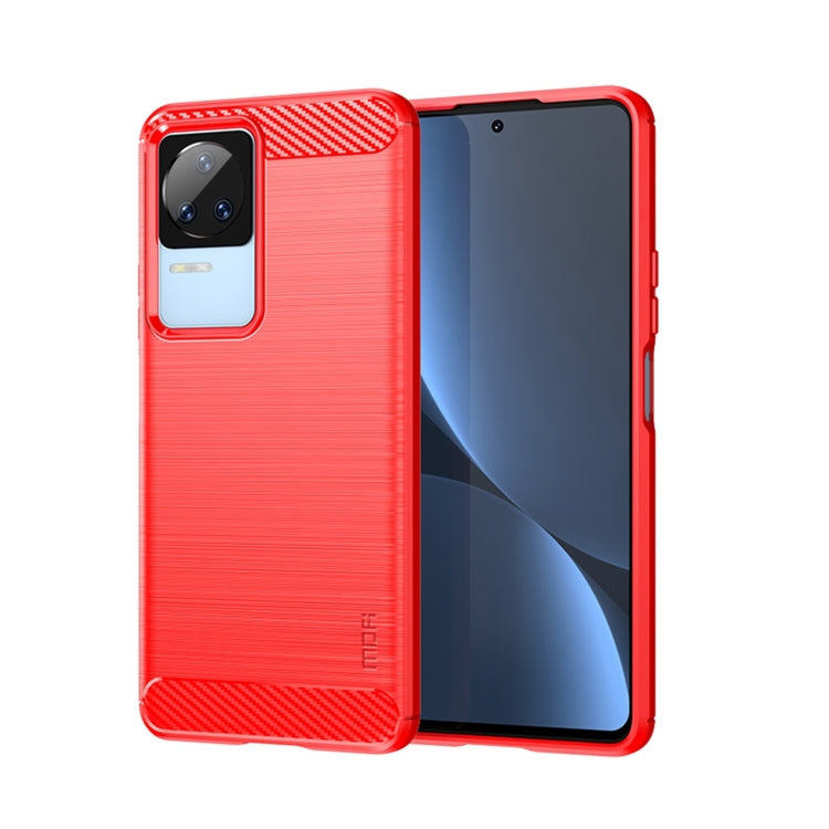 For Xiaomi Redmi K40S MOFI Gentleness Brushed Carbon Fiber Soft TPU Case(Red) - Xiaomi Cases by MOFI | Online Shopping South Africa | PMC TechLife | Buy Now Pay Later Mobicred
