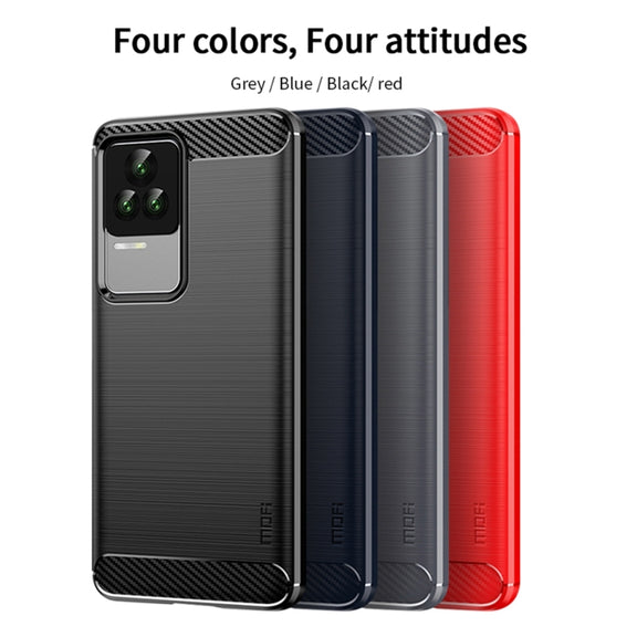 For Xiaomi Redmi K50 / K50 Pro MOFI Gentleness Brushed Carbon Fiber Soft TPU Case(Black)