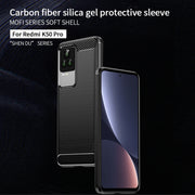 For Xiaomi Redmi K50 / K50 Pro MOFI Gentleness Brushed Carbon Fiber Soft TPU Case(Blue)