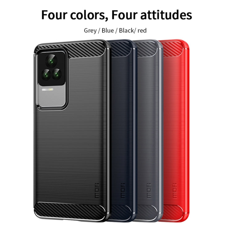 For Xiaomi Redmi K50 / K50 Pro MOFI Gentleness Brushed Carbon Fiber Soft TPU Case(Blue)