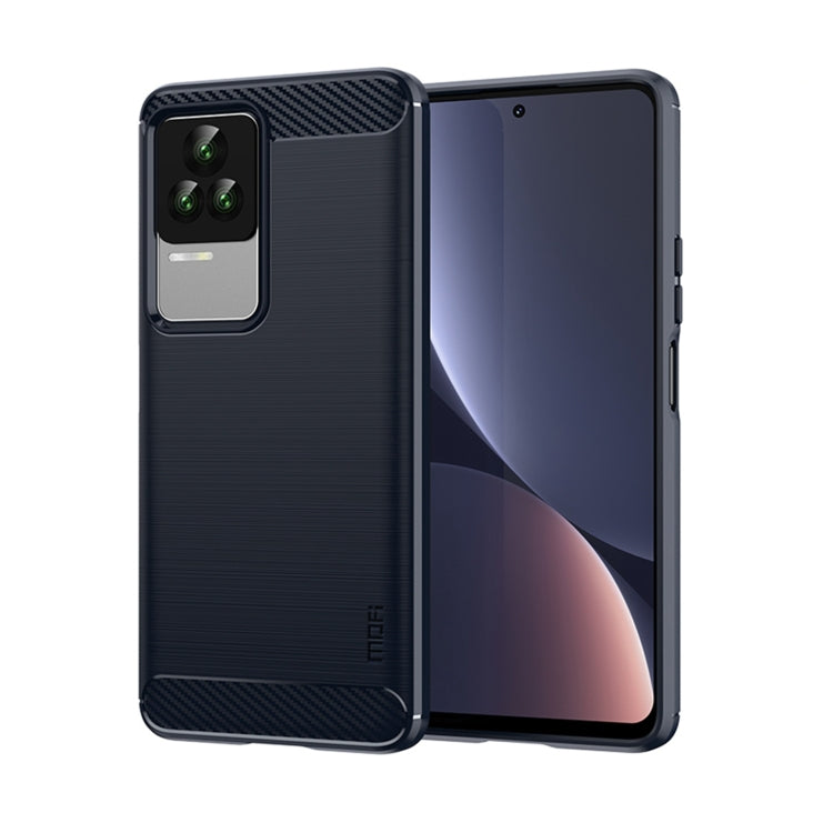 For Xiaomi Redmi K50 / K50 Pro MOFI Gentleness Brushed Carbon Fiber Soft TPU Case(Blue) - Xiaomi Cases by MOFI | Online Shopping South Africa | PMC TechLife | Buy Now Pay Later Mobicred