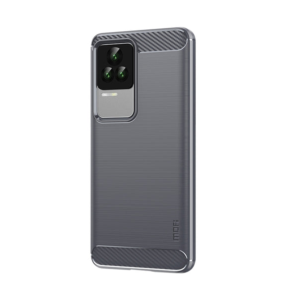 For Xiaomi Redmi K50 / K50 Pro MOFI Gentleness Brushed Carbon Fiber Soft TPU Case(Gray)