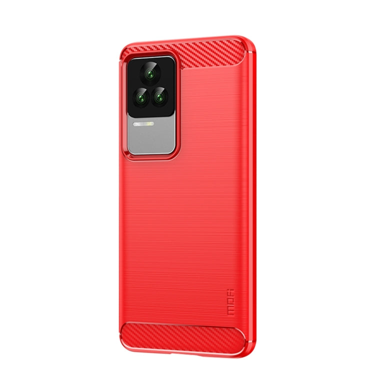 For Xiaomi Redmi K50 / K50 Pro MOFI Gentleness Brushed Carbon Fiber Soft TPU Case(Red) - Xiaomi Cases by MOFI | Online Shopping South Africa | PMC TechLife | Buy Now Pay Later Mobicred