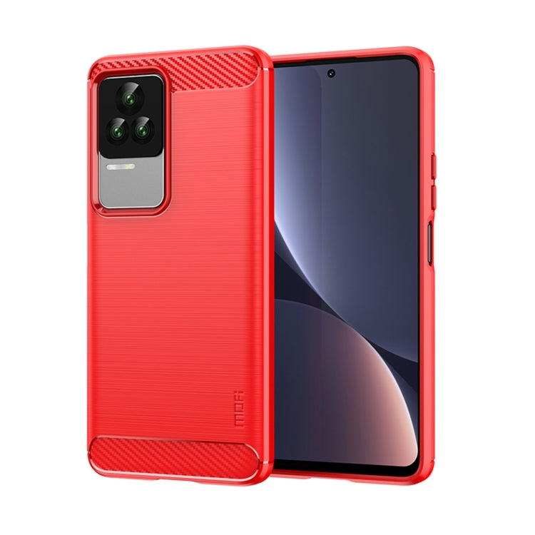 For Xiaomi Redmi K50 / K50 Pro MOFI Gentleness Brushed Carbon Fiber Soft TPU Case(Red) - Xiaomi Cases by MOFI | Online Shopping South Africa | PMC TechLife | Buy Now Pay Later Mobicred