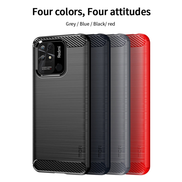 For Xiaomi Redmi 10C MOFI Gentleness Brushed Carbon Fiber Soft TPU Case(Blue) - Xiaomi Cases by MOFI | Online Shopping South Africa | PMC TechLife | Buy Now Pay Later Mobicred