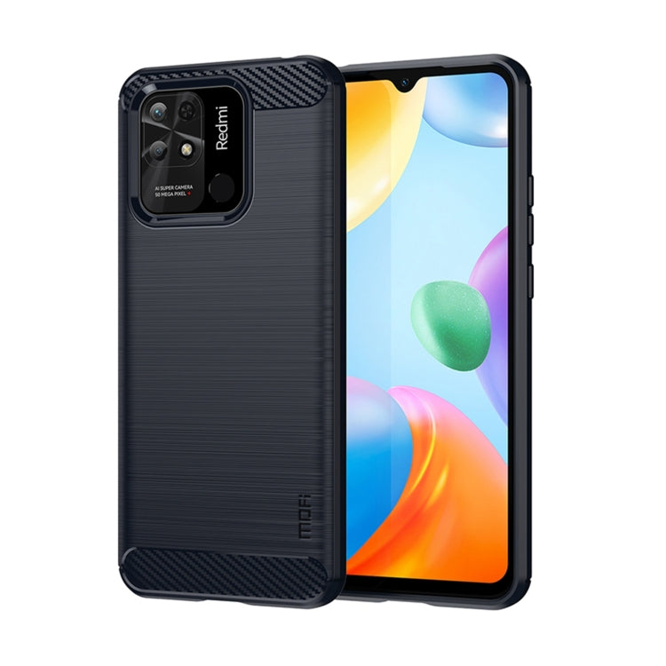 For Xiaomi Redmi 10C MOFI Gentleness Brushed Carbon Fiber Soft TPU Case(Blue) - Xiaomi Cases by MOFI | Online Shopping South Africa | PMC TechLife | Buy Now Pay Later Mobicred