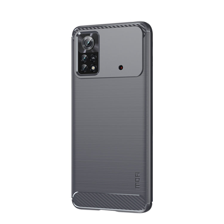 For Xiaomi Poco X4 Pro 5G MOFI Gentleness Brushed Carbon Fiber Soft TPU Case(Gray) - Xiaomi Cases by MOFI | Online Shopping South Africa | PMC TechLife | Buy Now Pay Later Mobicred