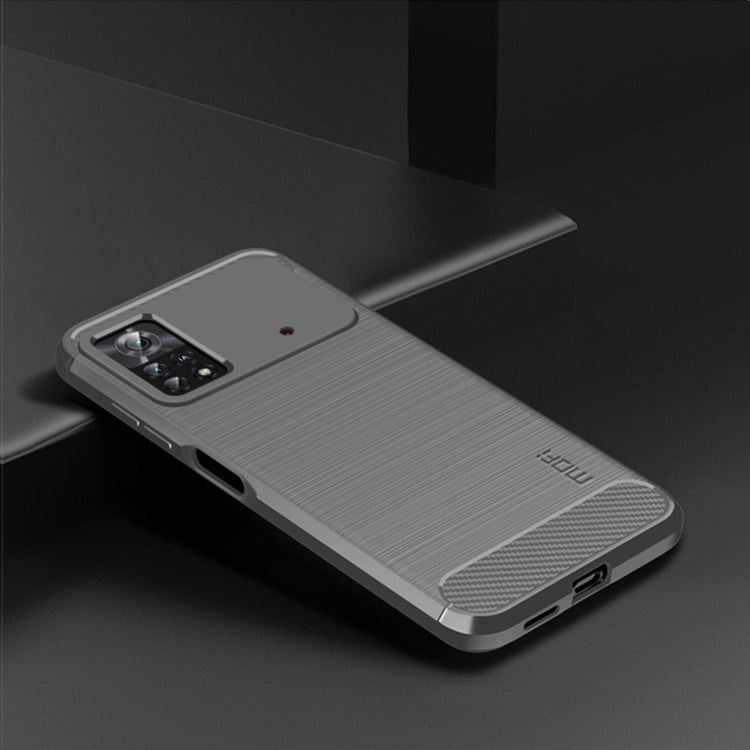 For Xiaomi Poco X4 Pro 5G MOFI Gentleness Brushed Carbon Fiber Soft TPU Case(Gray) - Xiaomi Cases by MOFI | Online Shopping South Africa | PMC TechLife | Buy Now Pay Later Mobicred
