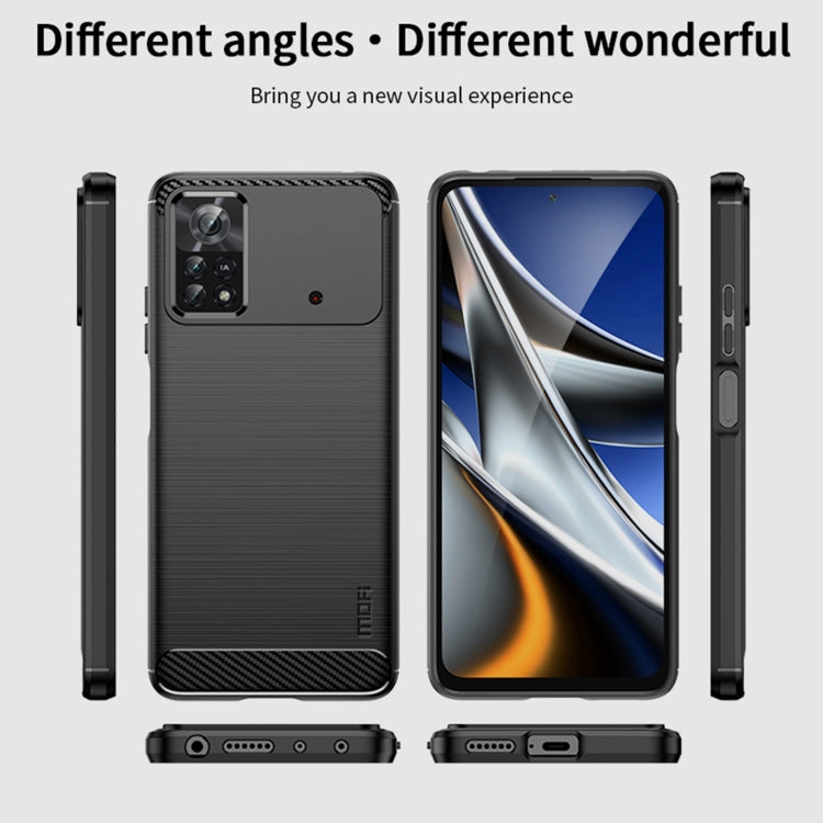 For Xiaomi Poco X4 Pro 5G MOFI Gentleness Brushed Carbon Fiber Soft TPU Case(Gray) - Xiaomi Cases by MOFI | Online Shopping South Africa | PMC TechLife | Buy Now Pay Later Mobicred