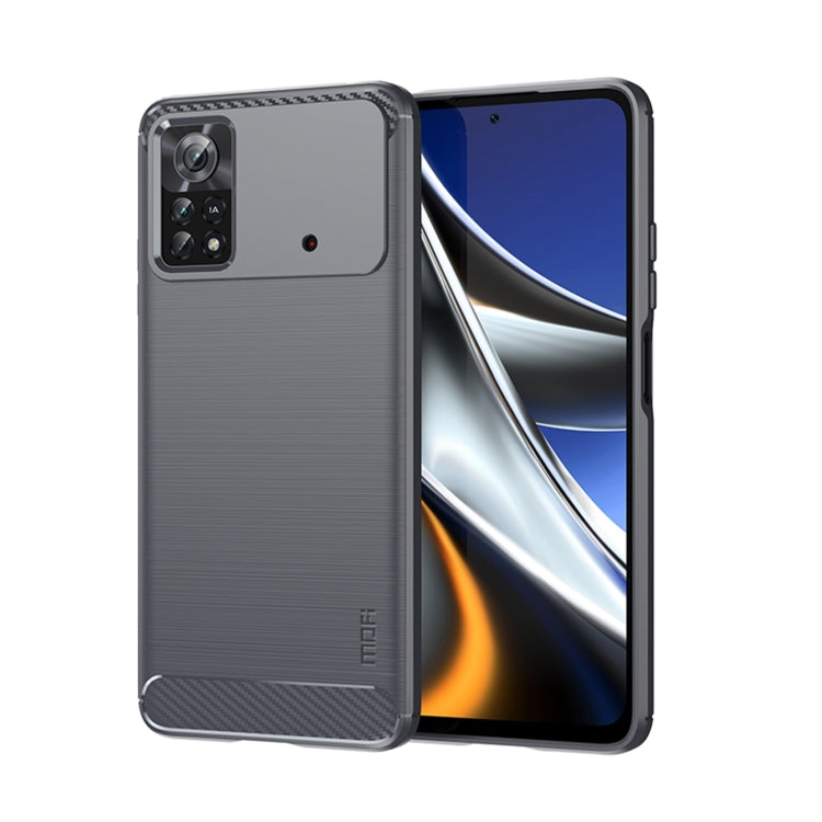 For Xiaomi Poco X4 Pro 5G MOFI Gentleness Brushed Carbon Fiber Soft TPU Case(Gray) - Xiaomi Cases by MOFI | Online Shopping South Africa | PMC TechLife | Buy Now Pay Later Mobicred