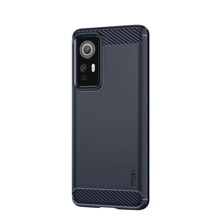 For Xiaomi 12 / 12X MOFI Gentleness Brushed Carbon Fiber Soft TPU Case(Blue) - Xiaomi Cases by MOFI | Online Shopping South Africa | PMC TechLife | Buy Now Pay Later Mobicred