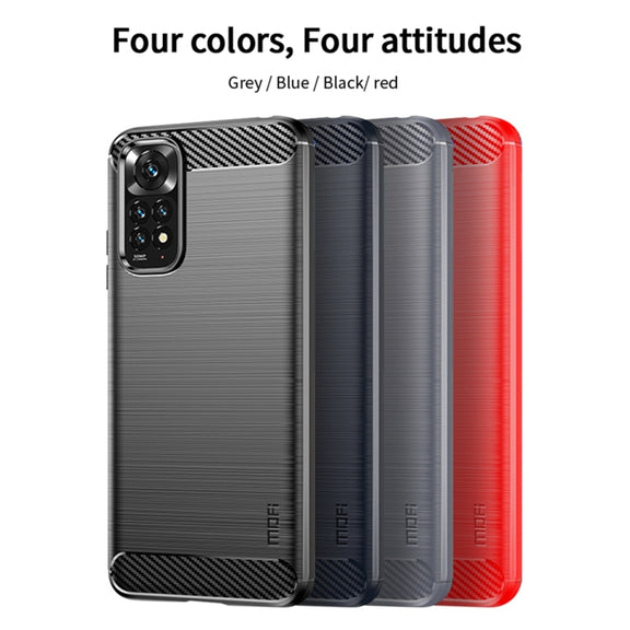 For Xiaomi Redmi Note 11 4G Global / Note 11S 4G MOFI Gentleness Brushed Carbon Fiber TPU Case(Black)