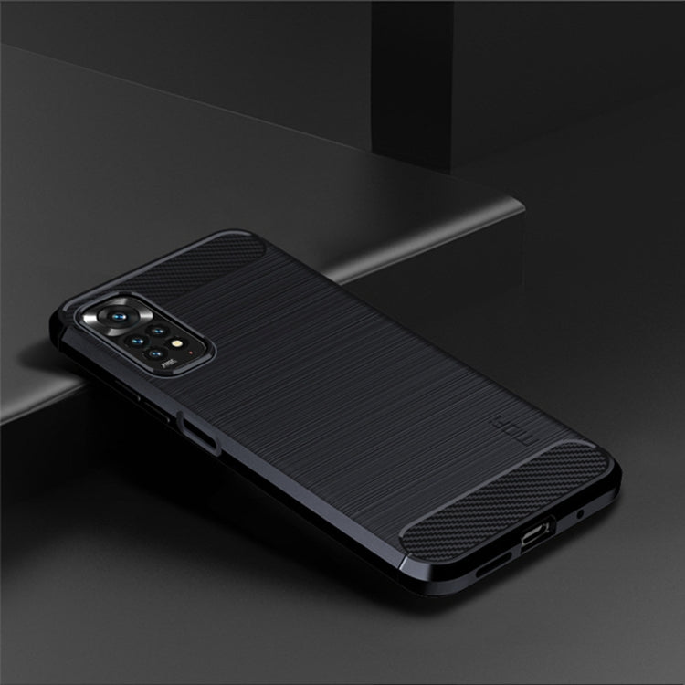 For Xiaomi Redmi Note 11 4G Global / Note 11S 4G MOFI Gentleness Brushed Carbon Fiber TPU Case(Blue)