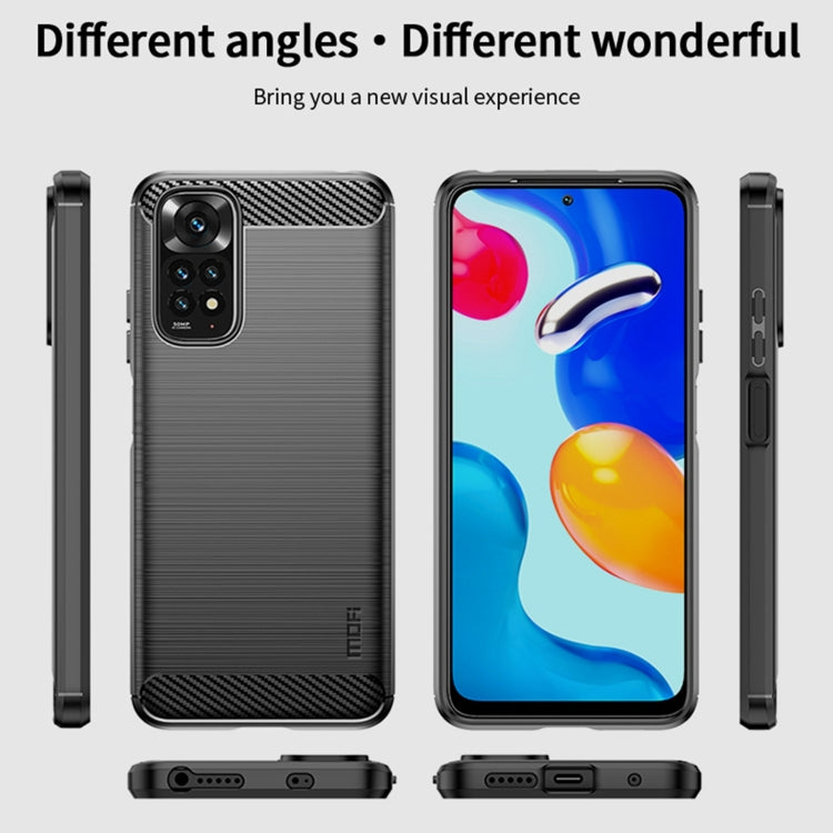 For Xiaomi Redmi Note 11 4G Global / Note 11S 4G MOFI Gentleness Brushed Carbon Fiber TPU Case(Red)