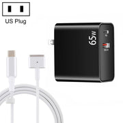 PD-65W USB-C / Type-C + QC3. 0 USB Laptop Charging Adapter + 1.8m USB-C / Type-C to MagSafe 2 / T Head Data Cable, US Plug(Black)