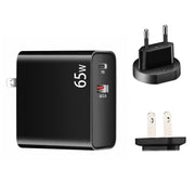 PD-65W USB-C / Type-C + QC3. 0 USB Laptop Charging Adapter + 1.8m USB-C / Type-C to MagSafe 2 / T Head Data Cable, EU Plug / US Plug(Black)