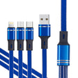 XJ-76 40W 5A 3 in 1 USB to 8 Pin + Type-C + Micro USB Super Flash Charging Cable, Length: 1.18m(Blue) - Multifunction Cable by PMC TechLife | Online Shopping South Africa | PMC TechLife | Buy Now Pay Later Mobicred