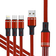 XJ-76 40W 5A 3 in 1 USB to 8 Pin + Type-C + Micro USB Super Flash Charging Cable, Length: 1.18m(Red) - Multifunction Cable by PMC TechLife | Online Shopping South Africa | PMC TechLife | Buy Now Pay Later Mobicred