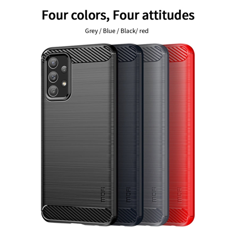 For Samsung Galaxy A23 / M23 / F23 MOFI Gentleness Series Brushed Texture Carbon Fiber Soft TPU Case(Blue) - Galaxy Phone Cases by MOFI | Online Shopping South Africa | PMC TechLife | Buy Now Pay Later Mobicred