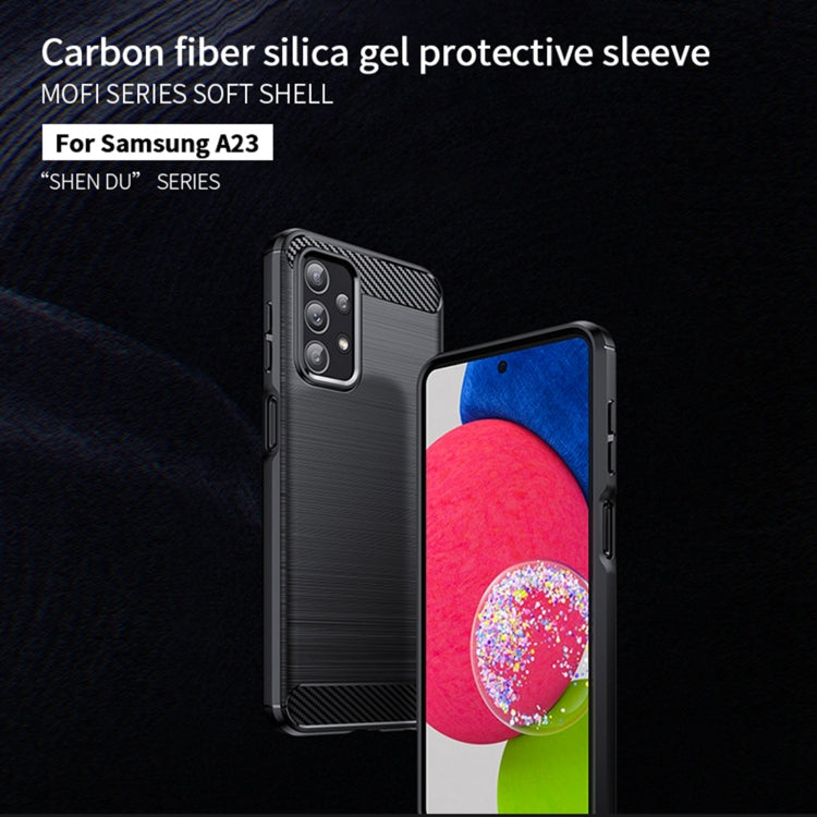 For Samsung Galaxy A23 / M23 / F23 MOFI Gentleness Series Brushed Texture Carbon Fiber Soft TPU Case(Gray) - Galaxy Phone Cases by MOFI | Online Shopping South Africa | PMC TechLife | Buy Now Pay Later Mobicred
