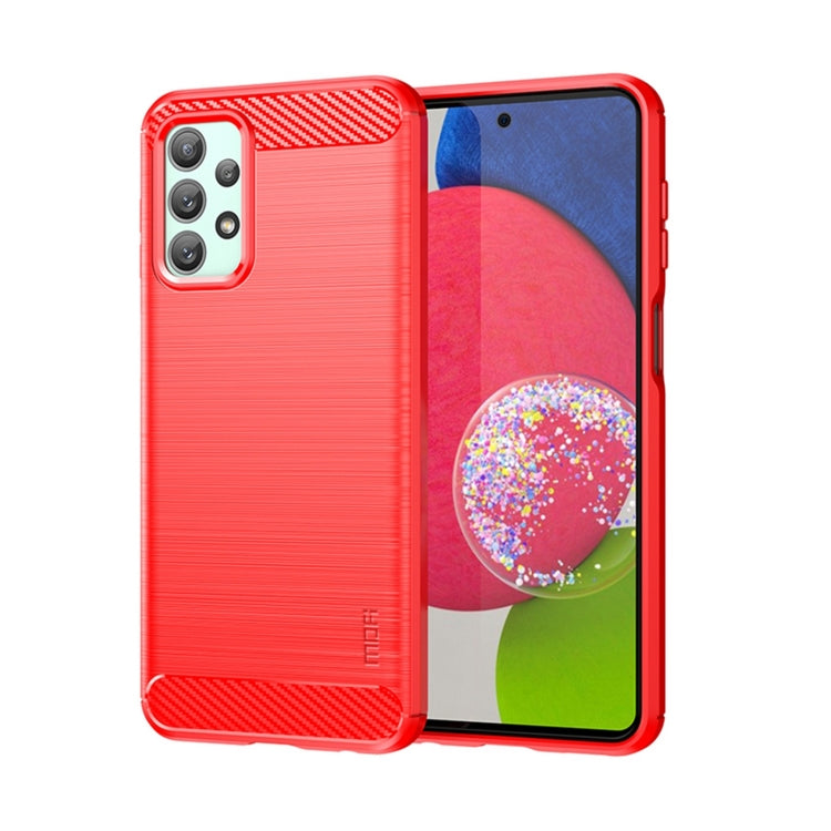 For Samsung Galaxy A23 / M23 / F23 MOFI Gentleness Series Brushed Texture Carbon Fiber Soft TPU Case(Red) - Galaxy Phone Cases by MOFI | Online Shopping South Africa | PMC TechLife | Buy Now Pay Later Mobicred