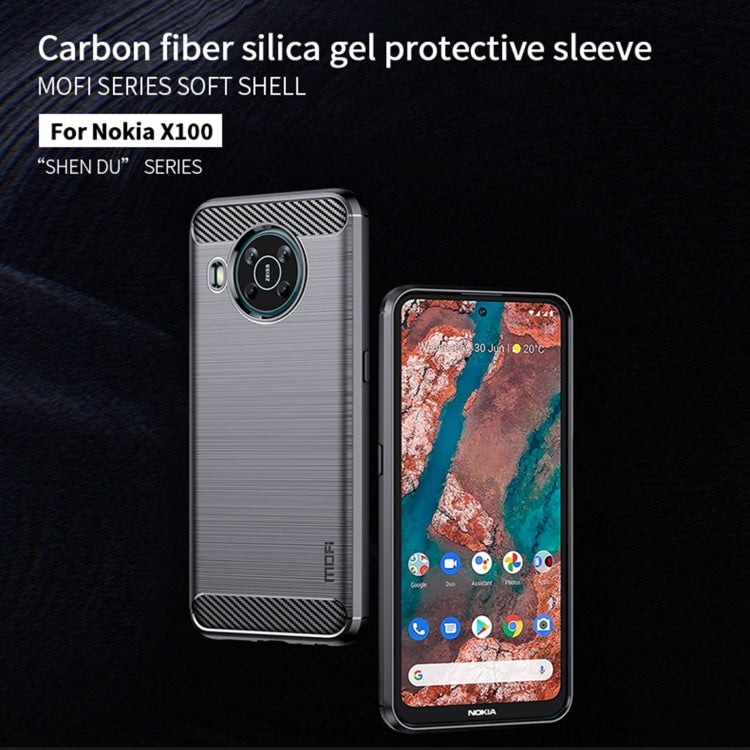 For Nokia X100 MOFI Gentleness Series Brushed Texture Carbon Fiber TPU Phone Case(Black) - Nokia Cases by MOFI | Online Shopping South Africa | PMC TechLife