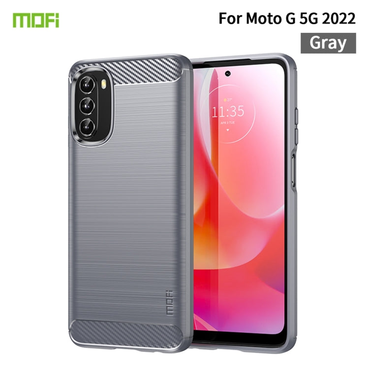For Motorola Moto G 5G 2022 MOFI Gentleness Series Brushed Texture Carbon Fiber TPU Phone Case(Gray) - Motorola Cases by MOFI | Online Shopping South Africa | PMC TechLife | Buy Now Pay Later Mobicred