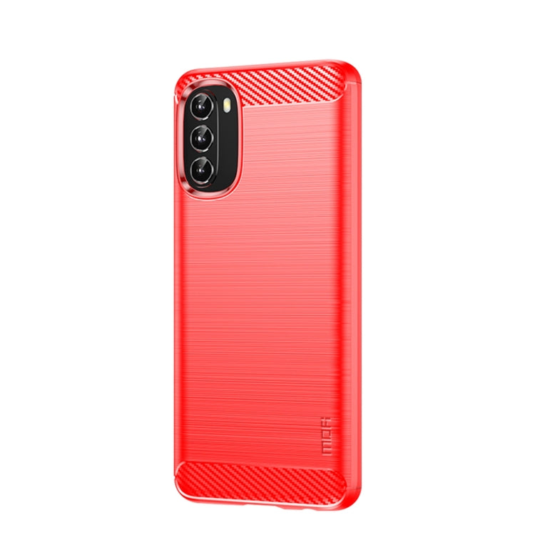For Motorola Moto G 5G 2022 MOFI Gentleness Series Brushed Texture Carbon Fiber TPU Phone Case(Red) - Motorola Cases by MOFI | Online Shopping South Africa | PMC TechLife | Buy Now Pay Later Mobicred
