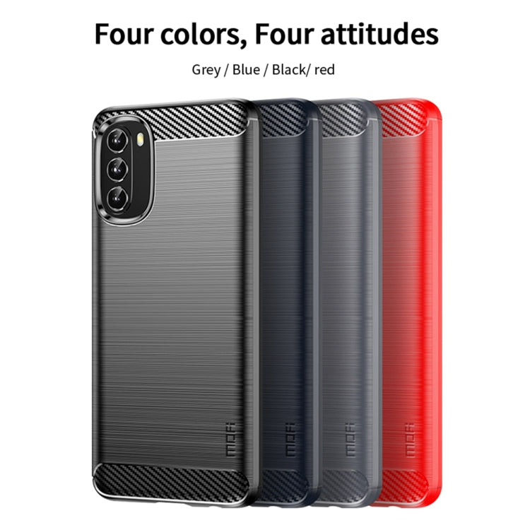 For Motorola Moto G 5G 2022 MOFI Gentleness Series Brushed Texture Carbon Fiber TPU Phone Case(Red) - Motorola Cases by MOFI | Online Shopping South Africa | PMC TechLife | Buy Now Pay Later Mobicred