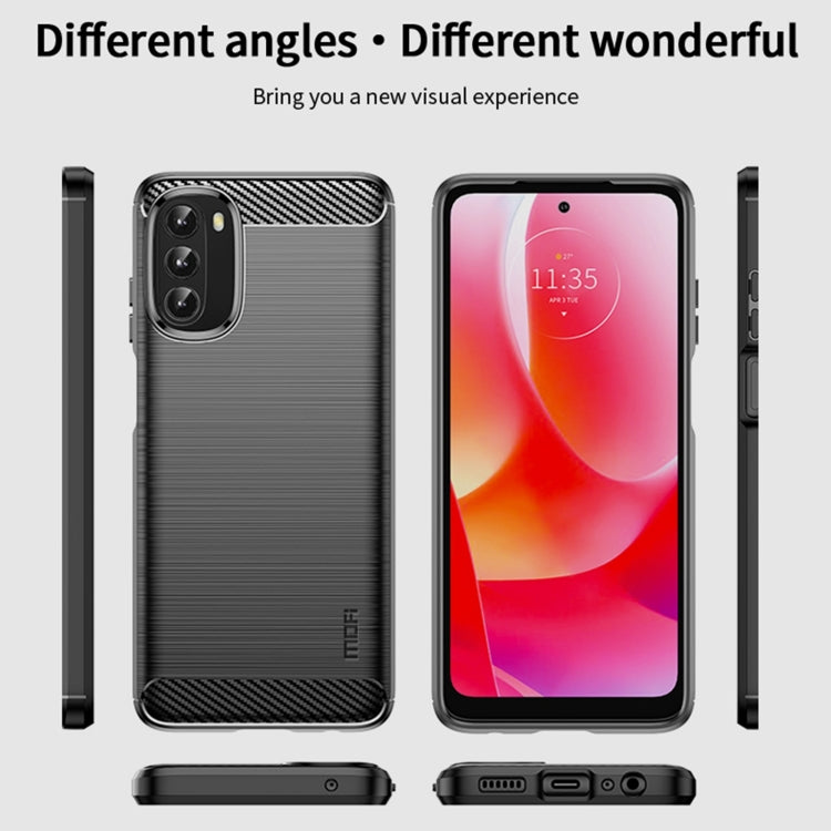 For Motorola Moto G 5G 2022 MOFI Gentleness Series Brushed Texture Carbon Fiber TPU Phone Case(Red) - Motorola Cases by MOFI | Online Shopping South Africa | PMC TechLife | Buy Now Pay Later Mobicred